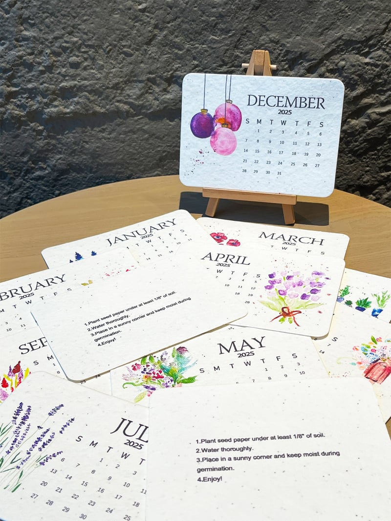 🌱Eco-Friendly Plantable Seed Calendar 2025