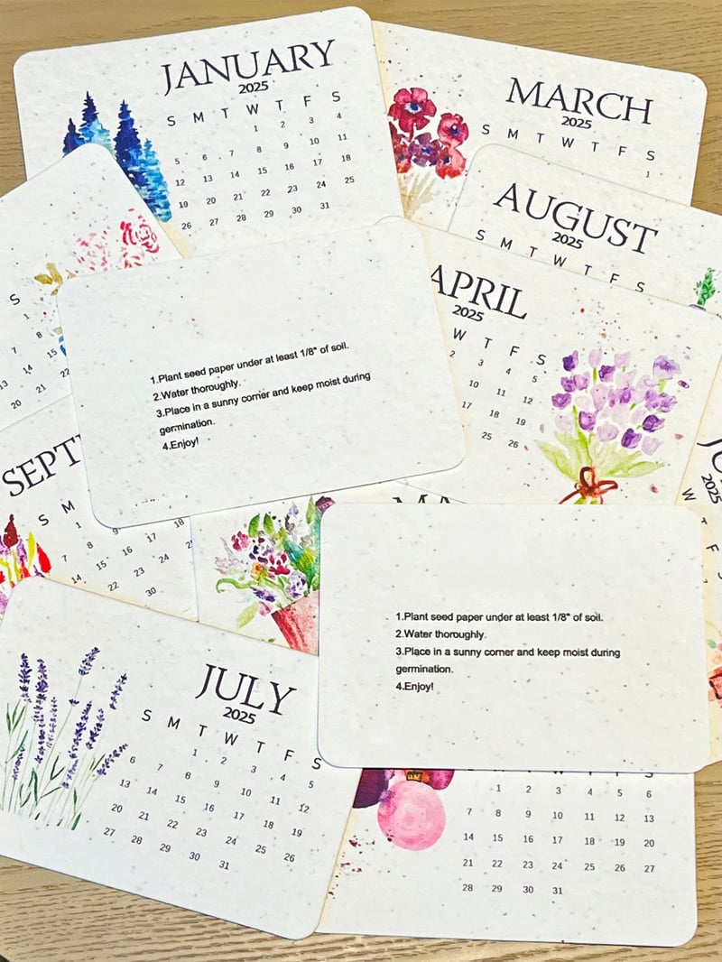 🌱Eco-Friendly Plantable Seed Calendar 2025